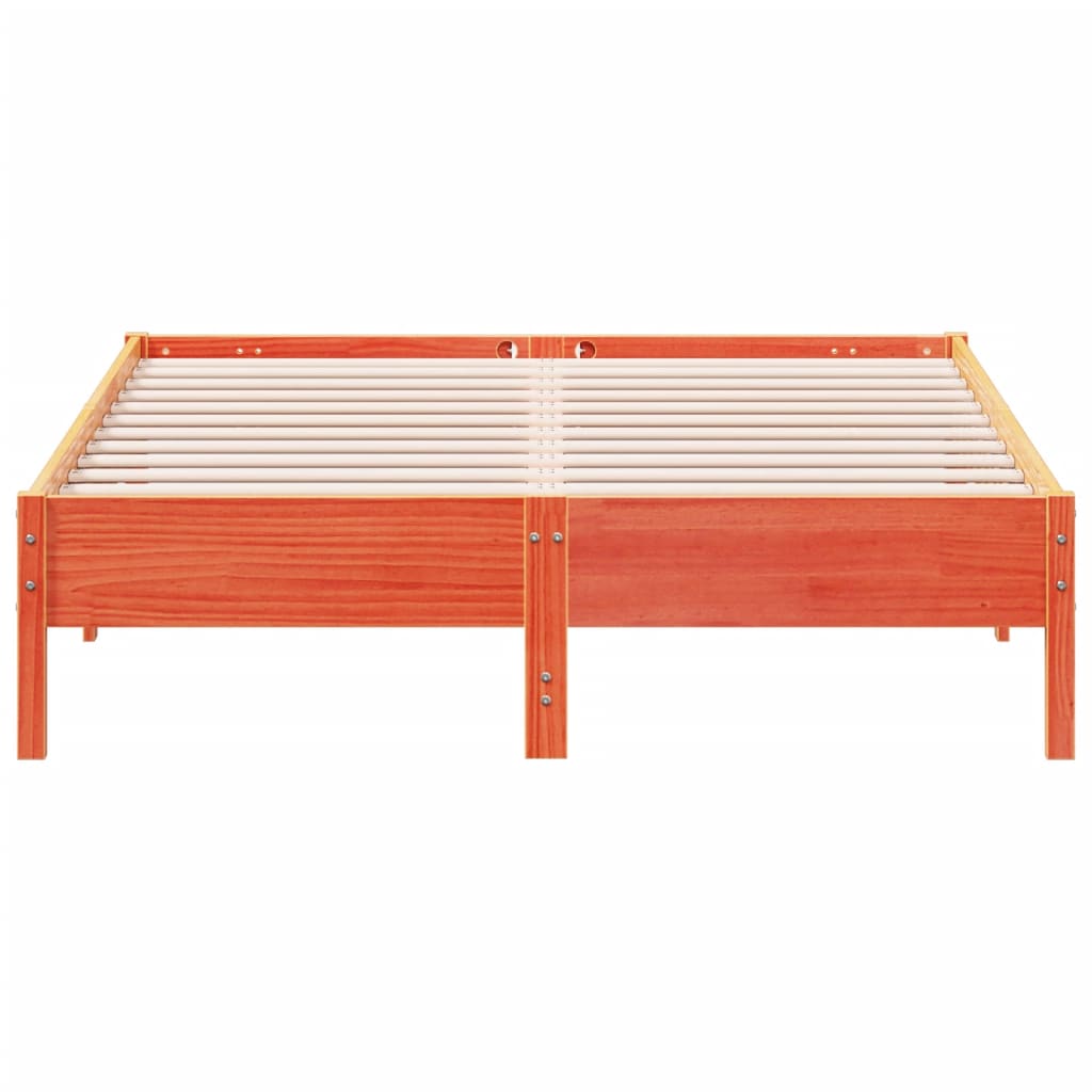 Letto senza Materasso Marrone Cera 150x200 cm in Legno di Pino 842697