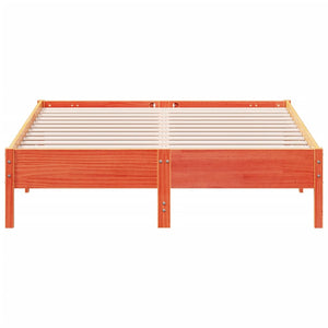 Letto senza Materasso Marrone Cera 150x200 cm in Legno di Pino 842697