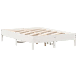 Letto senza Materasso Bianco 140x190 cm Legno Massello di Pino 842715