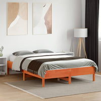 Letto senza Materasso Marrone Cera 140x190 cm in Legno di Pino 842717