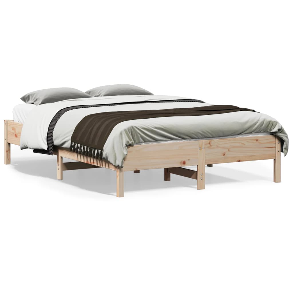 Letto senza Materasso 135x190 cm in Legno Massello di Pino 842718