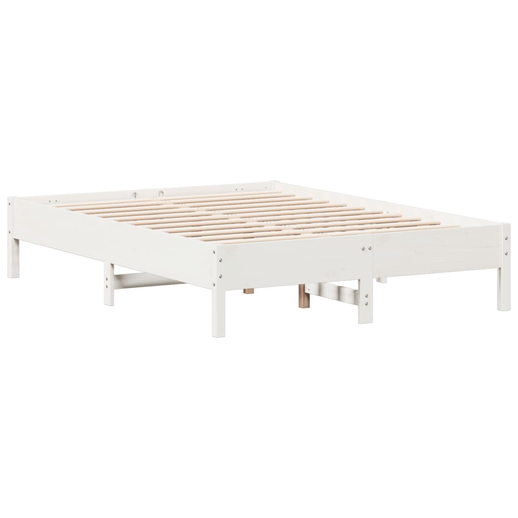 Letto senza Materasso Bianco 120x190 cm Legno Massello di Pino 842723