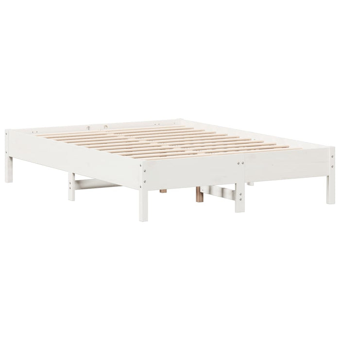 Letto senza Materasso Bianco 120x190 cm Legno Massello di Pino 842723