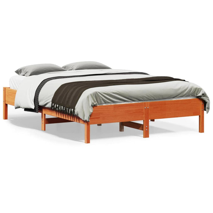 Letto senza Materasso Marrone Cera 120x190 cm in Legno di Pino 842725