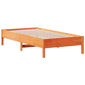 Letto senza Materasso Marrone Cera 90x190 cm in Legno di Pino 842729