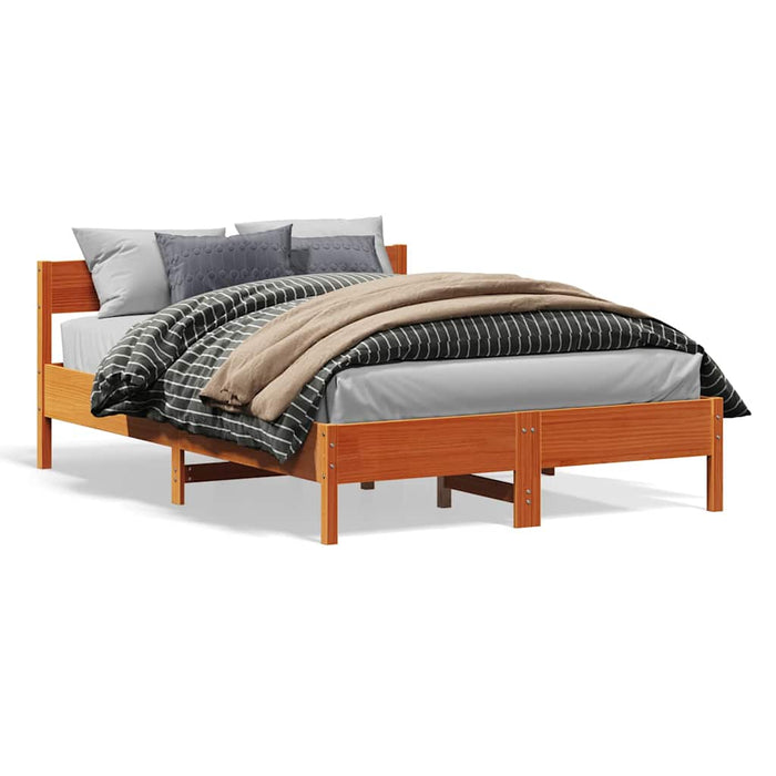 Letto senza Materasso Marrone Cera 120x200 cm in Legno di Pino 842757