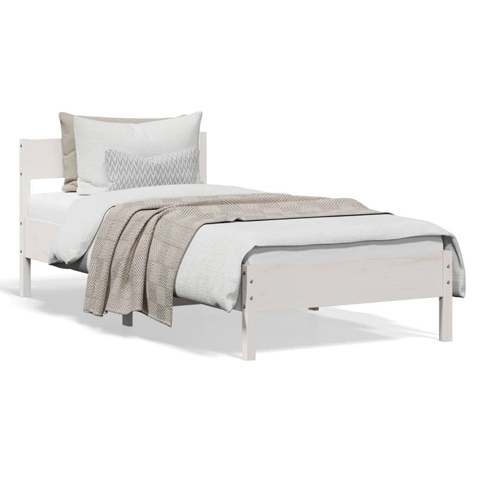 Letto senza Materasso Bianco 90x200 cm Legno Massello di Pino 842763