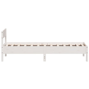 Letto senza Materasso Bianco 90x200 cm Legno Massello di Pino 842763