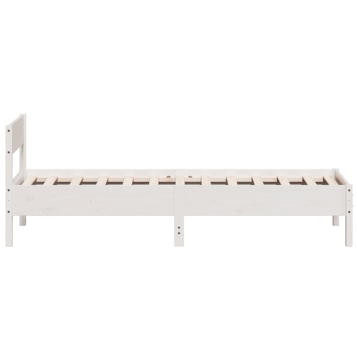 Letto senza Materasso Bianco 90x200 cm Legno Massello di Pino