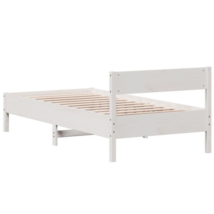 Letto senza Materasso Bianco 90x200 cm Legno Massello di Pino 842763