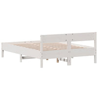 Letto senza Materasso Bianco 140x190 cm Legno Massello di Pino 842767