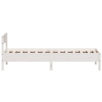 Letto senza Materasso Bianco 75x190 in Legno Massello di Pino 842783