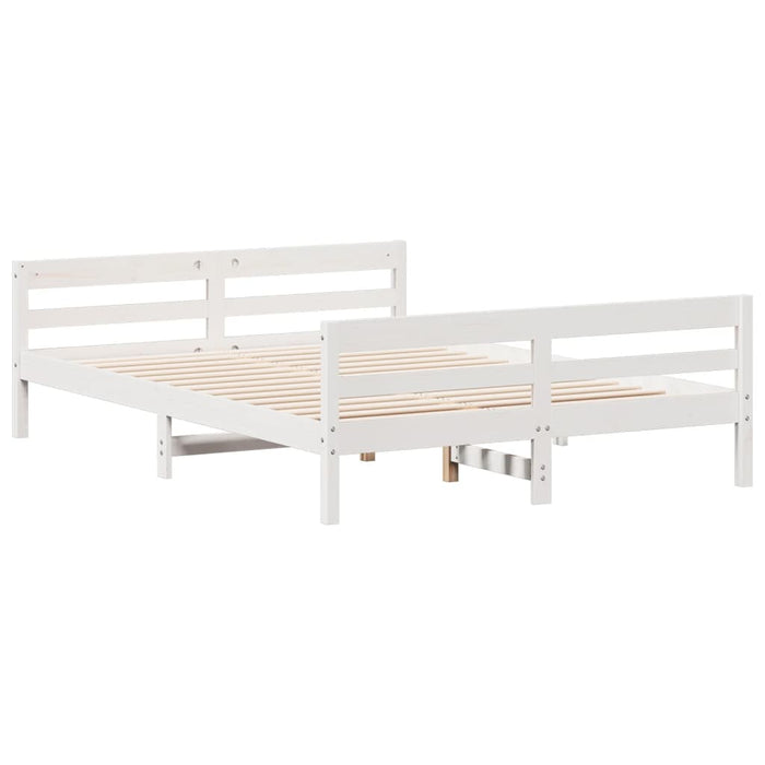 Letto senza Materasso Bianco 140x200 cm Legno Massello di Pino 842787