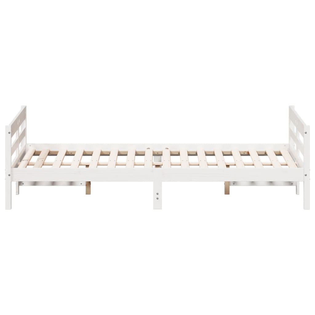 Letto senza Materasso Bianco 140x200 cm Legno Massello di Pino 842787
