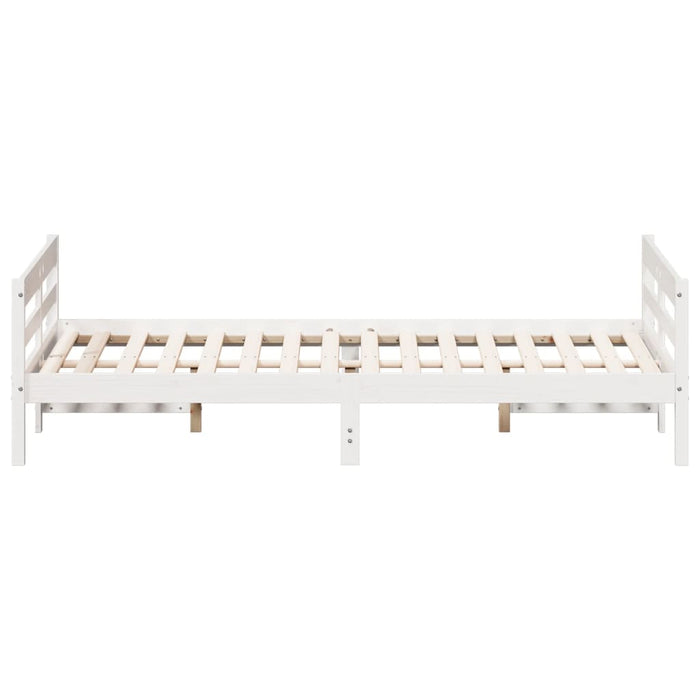 Letto senza Materasso Bianco 140x200 cm Legno Massello di Pino 842787