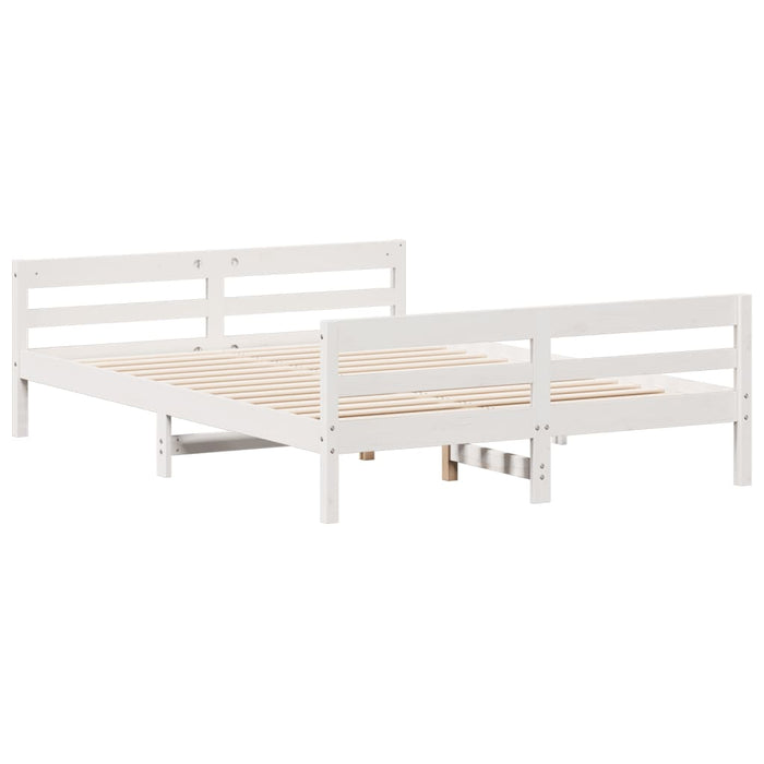 Letto senza Materasso Bianco 140x200 cm Legno Massello di Pino 842787