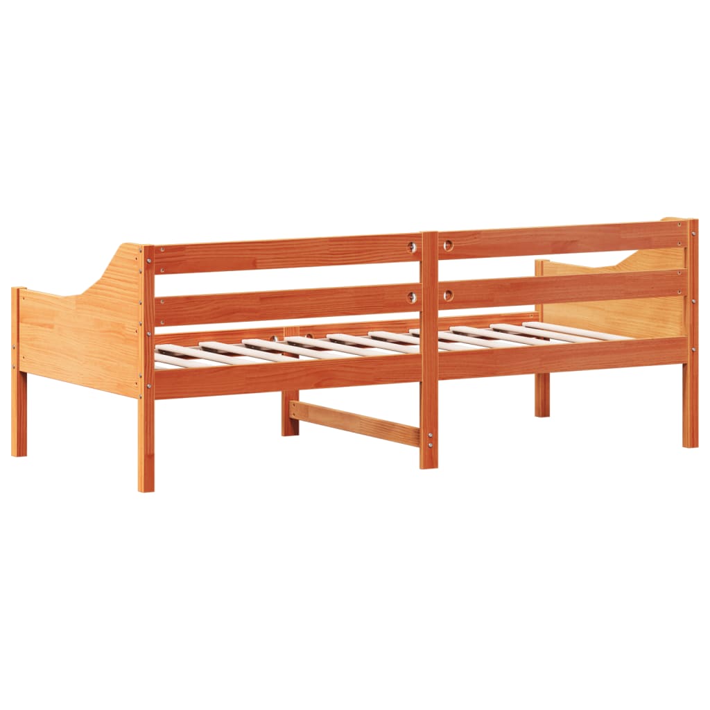 Dormeuse senza Materasso Marrone Cera 80x200 cm Legno di Pino 842829