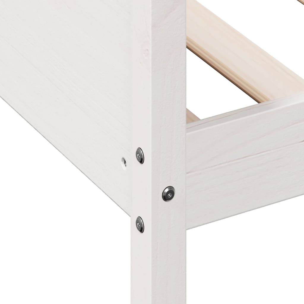 Dormeuse senza Materasso-Divano Letto-Struttura Letto Bianca 90x200 cm Legno Massello Pino 789839