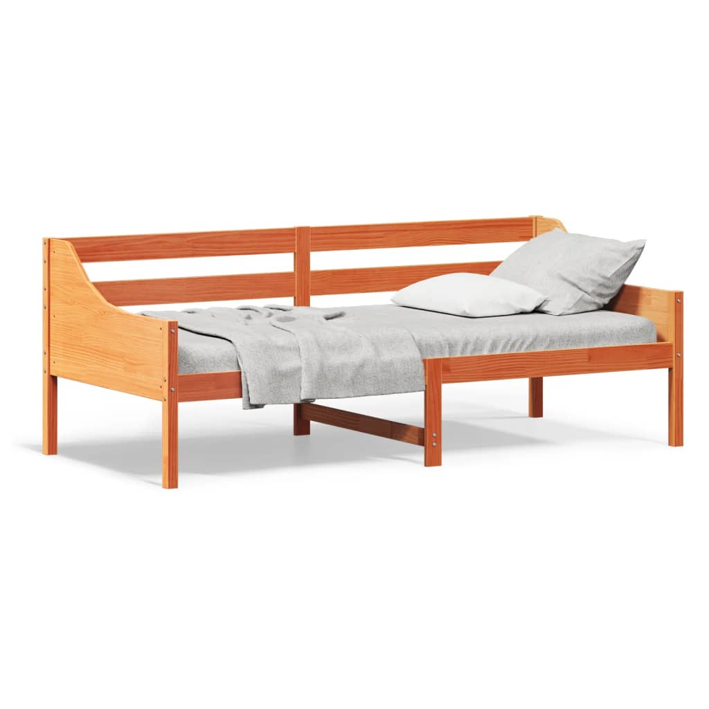 Dormeuse senza Materasso Marrone Cera 90x200 cm Legno di Pino 842833