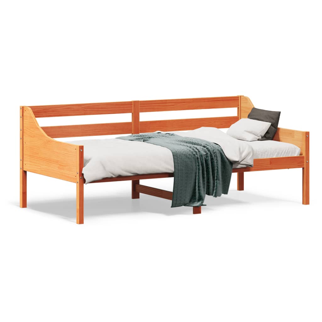 Dormeuse senza Materasso Marrone Cera 75x190 cm Legno di Pino 842845