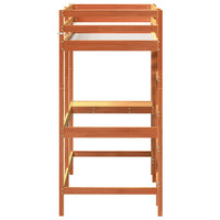 Letto Soppalco con Scrivania Marrone Cera 80x200 cm Legno Pino 842857