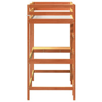 Letto Soppalco con Scrivania Marrone Cera 75x190 cm Legno Pino 842865