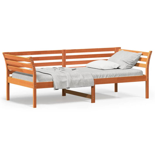 Dormeuse senza Materasso Marrone Cera 80x200 cm Legno di Pino 842869