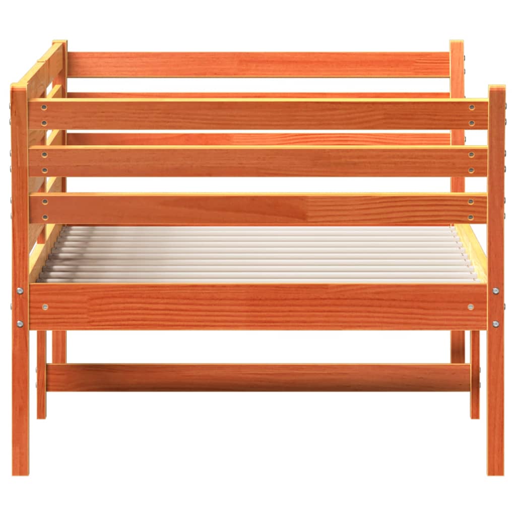 Dormeuse senza Materasso Marrone Cera 80x200 cm Legno di Pino 842869