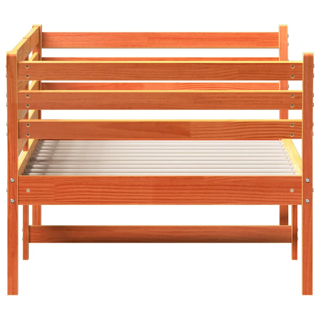 Dormeuse senza Materasso Marrone Cera 100x200 cm Legno di Pino 842877