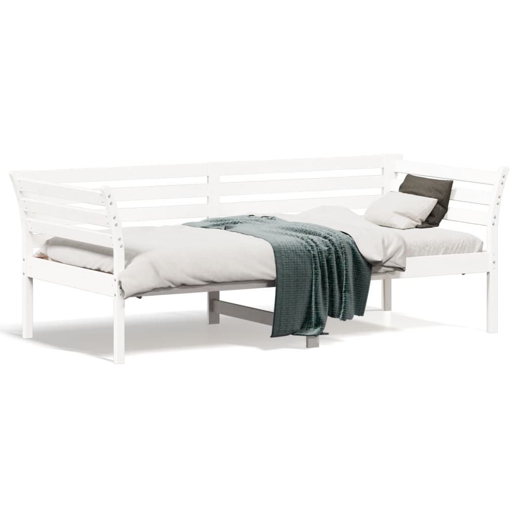 Dormeuse senza Materasso Bianca 90x190 cm Legno Massello Pino 842879