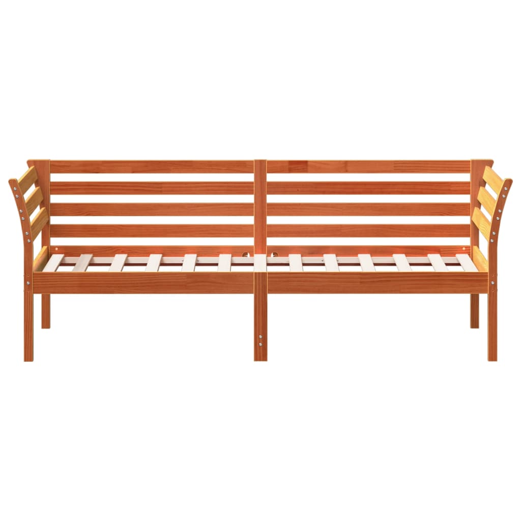 Dormeuse senza Materasso Marrone Cera 90x190 cm Legno di Pino 842881