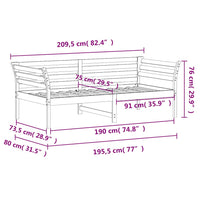 Dormeuse senza Materasso Bianco 75x190 cm in Legno di Pino 842883