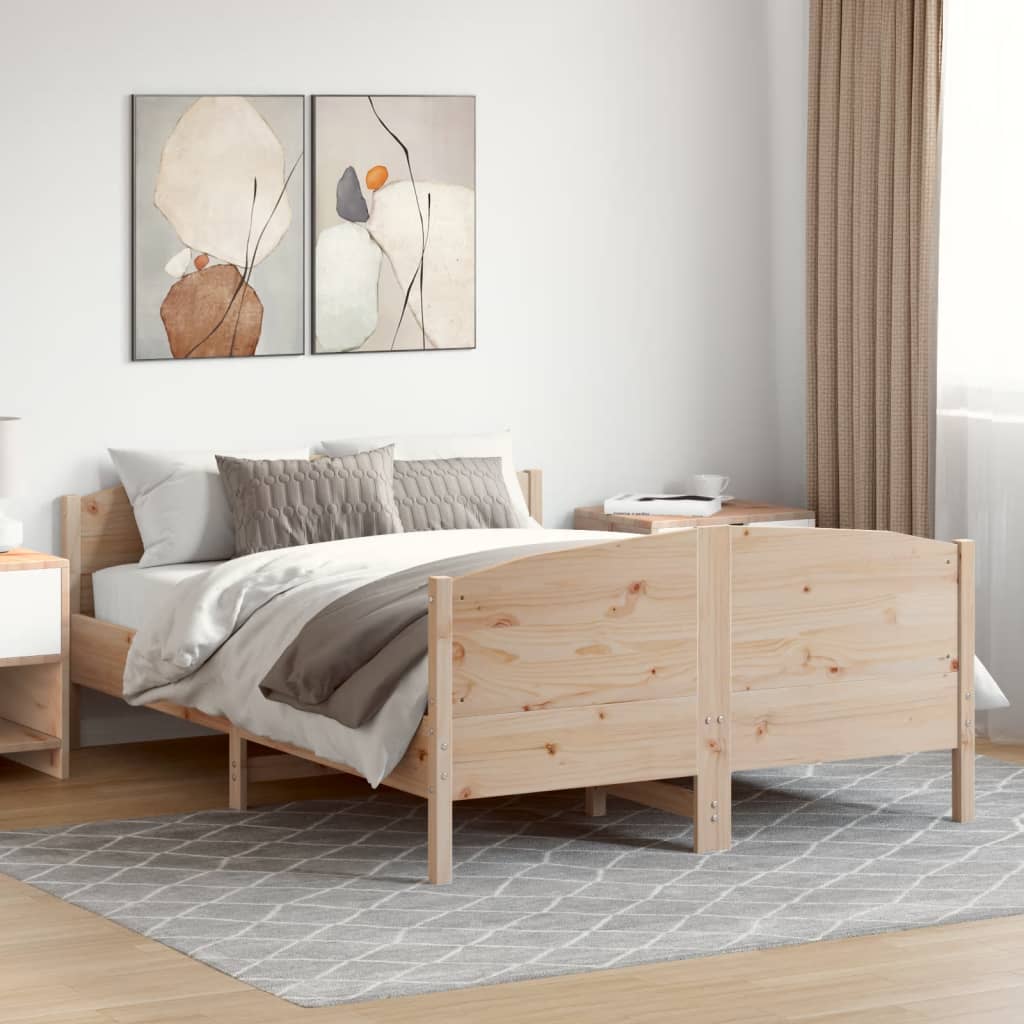 Letto senza Materasso 140x190 cm in Legno Massello di Pino 3216179