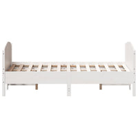 Letto senza Materasso Bianco 120x190 cm Legno Massello di Pino 3216186
