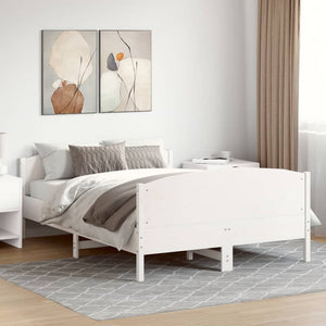 Letto senza Materasso Bianco 120x190 cm Legno Massello di Pino 3216186