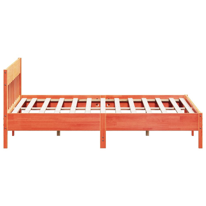 Giroletto senza Materasso-Struttura Letto Marrone Cera 200x200 cm Legno di Pino 895877