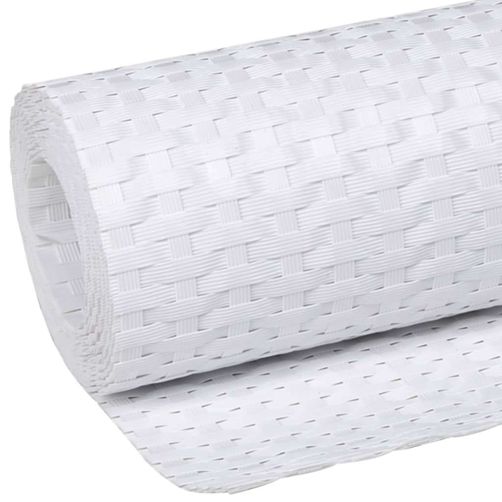 Paravento da Balcone Bianco 500x100 cm in Polyrattan 156288