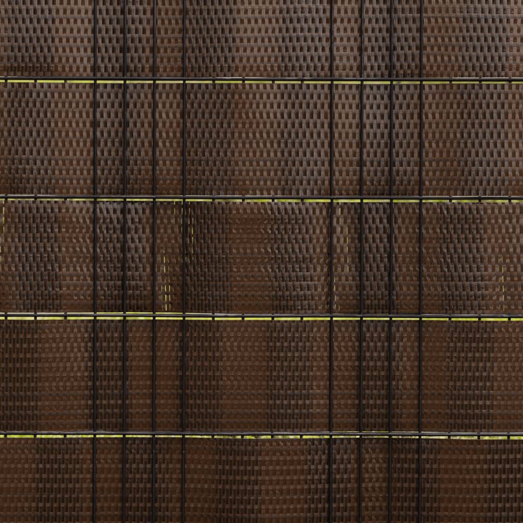 Schermi da Balcone 5 pz Marrone e Nero 255x19 cm in Polyrattan