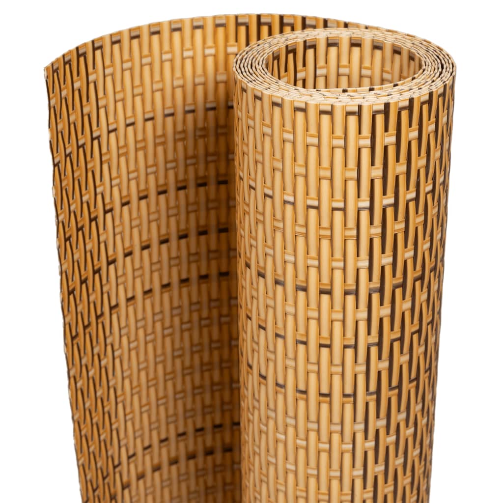 Schermi da Balcone 10 pz Marrone Chiaro 255x19 cm in Polyrattan 156317