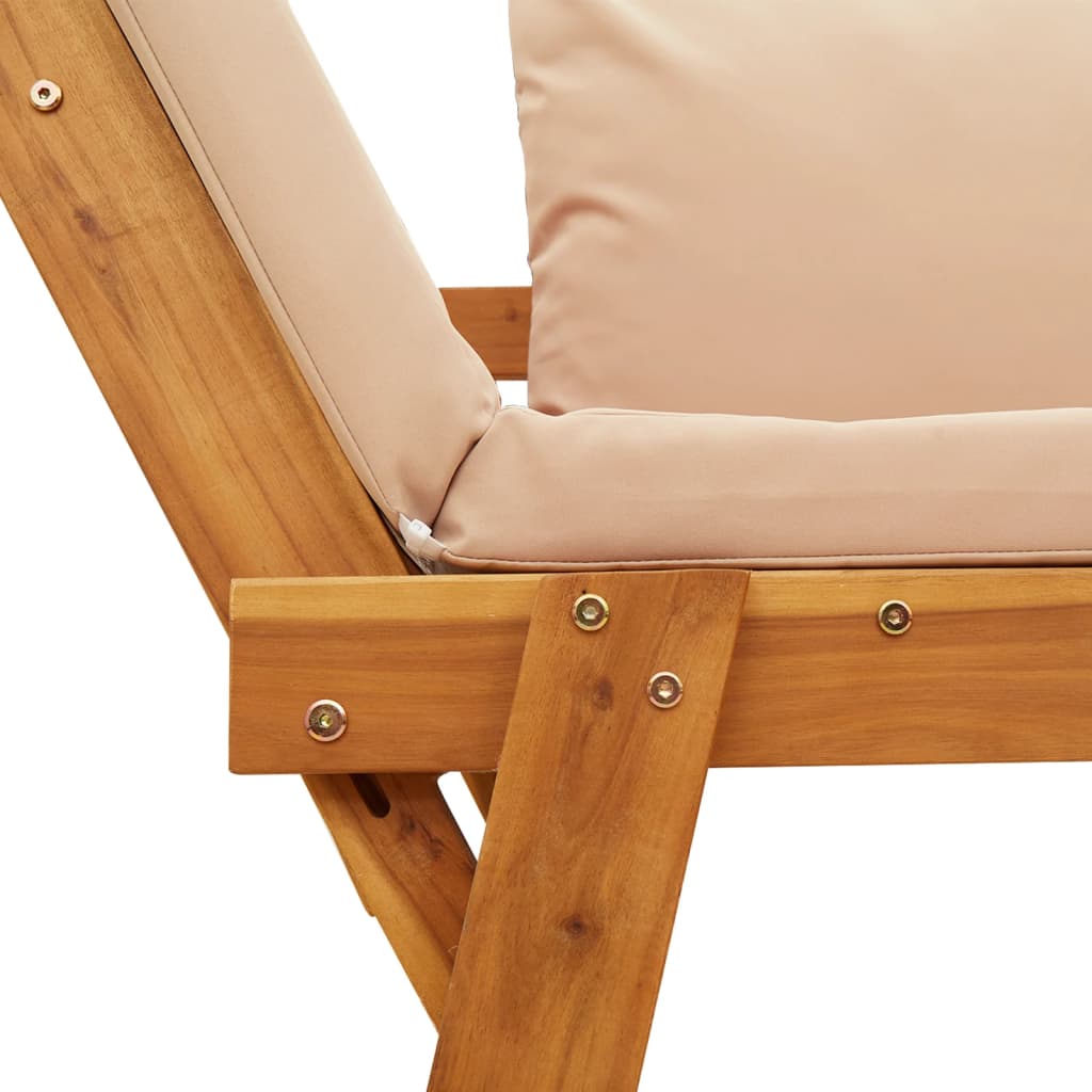 Panca da Giardino con Cuscini 2-in-1 in Legno di Acacia 367581