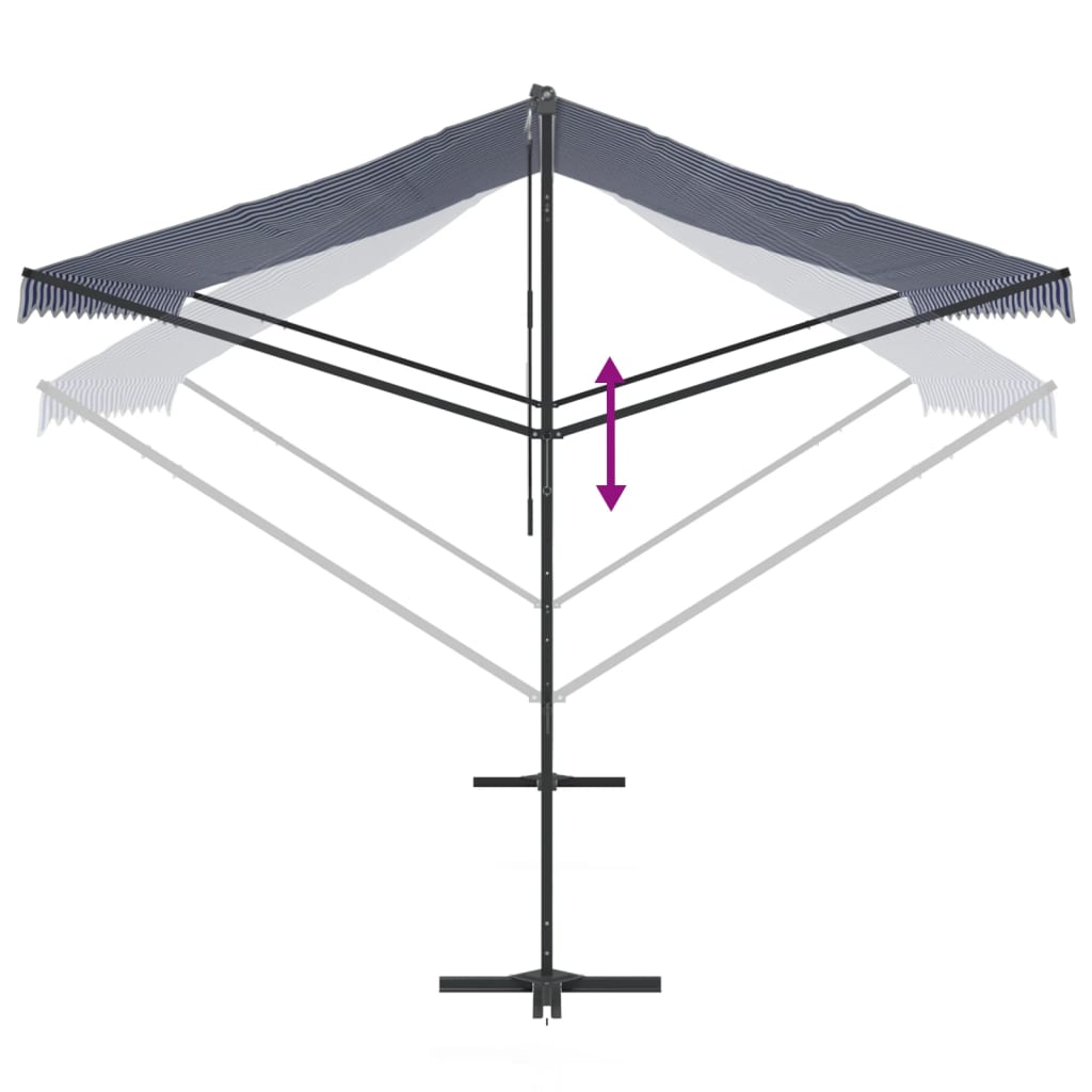 vidaXL Tenda da Sole Blu e Bianca 400x300 cm in Tessuto e Acciaio