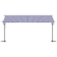 Tenda da Sole Blu e Bianca 500x300 cm in Tessuto e Acciaio