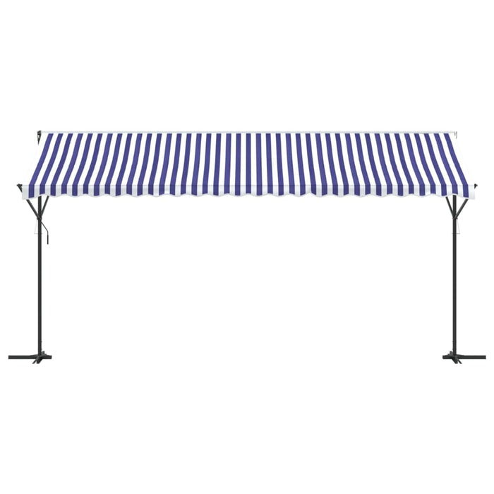 Tenda da Sole Blu e Bianca 500x300 cm in Tessuto e Acciaio 368933