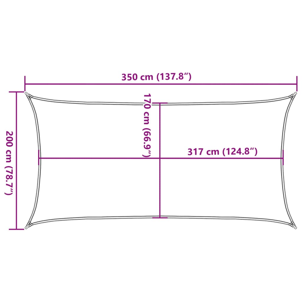 vidaXL Vela Parasole Grigio Chiaro 3,5x2 m 100% Poliestere Oxford