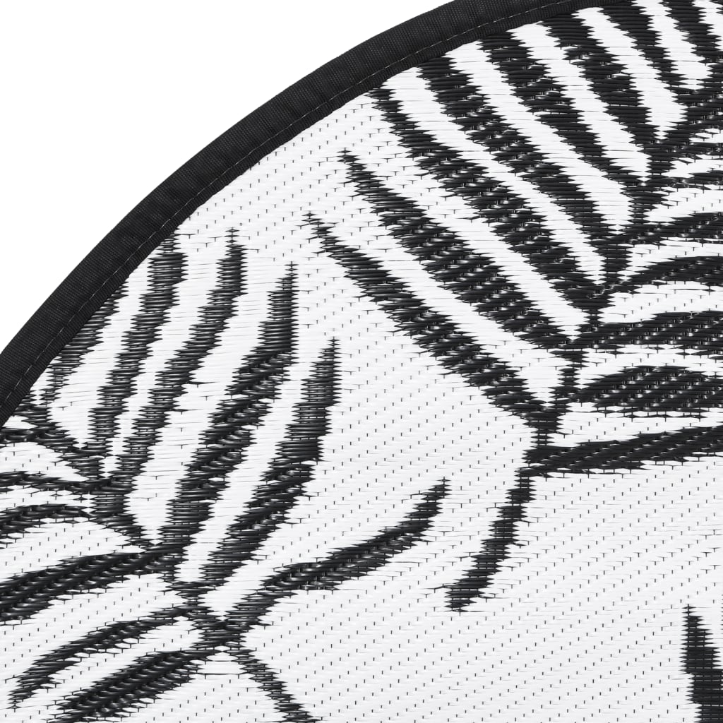 Tappeto da Esterni ARAKIL Bianco e Nero Ø200 cm in PP 368472