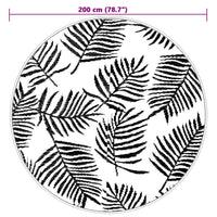 vidaXL Tappeto da Esterni ARAKIL Bianco e Nero Ø200 cm in PP