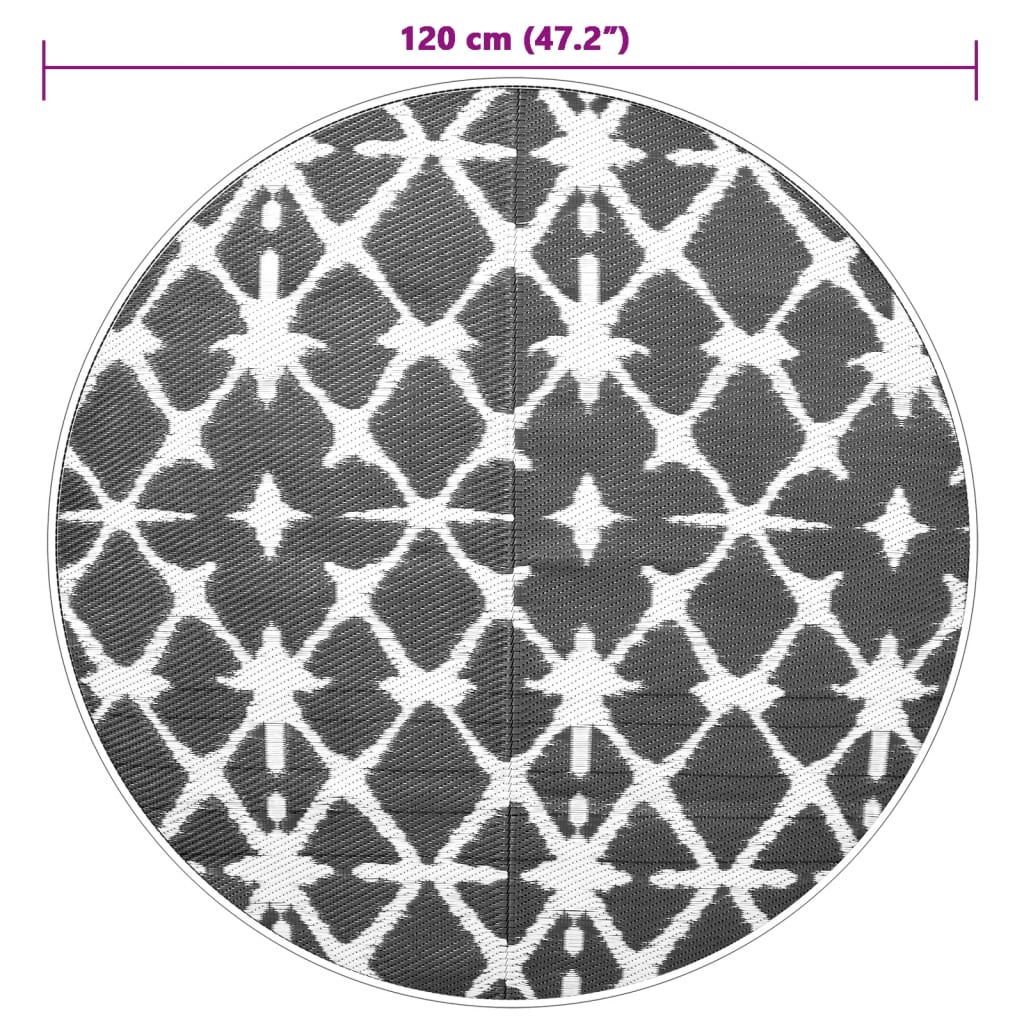 Tappeto da Esterno ARAKIL Blu e Bianco Ø120 cm in PP