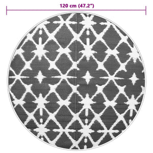 Tappeto da Esterno ARAKIL Blu e Bianco Ø120 cm in PP