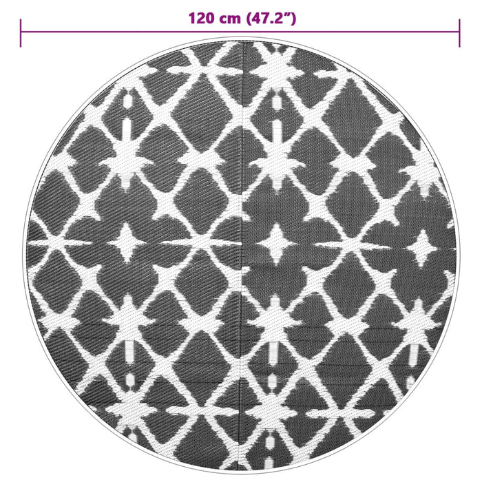 Tappeto da Esterno ARAKIL Blu e Bianco Ø120 cm in PP