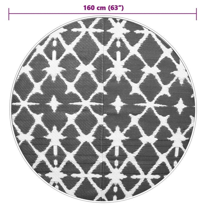 Tappeto da Esterno ARAKIL Blu e Bianco Ø160 cm in PP